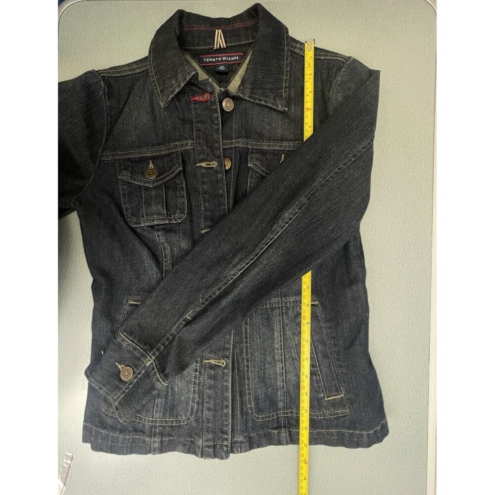 TOMMY HILFIGER Women’s Dark Denim Jean Jacket Size Small - Picture 8 of 14